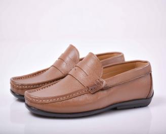 Мъжки спортно елегантни обувки  естествена кожа кафяви