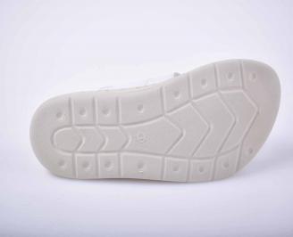 Дамски чехли гигант естествена кожа бели EOBUVKIBG