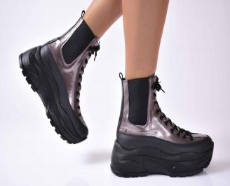 Дамски боти на платформа  черни  EOBUVKIBG