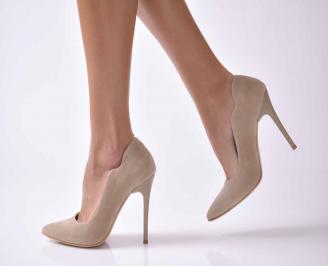 Дамски елегантни обувки бежови  EOBUVKIBG