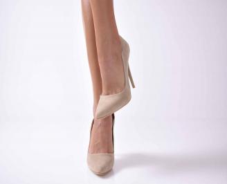 Дамски елегантни обувки бежови  EOBUVKIBG