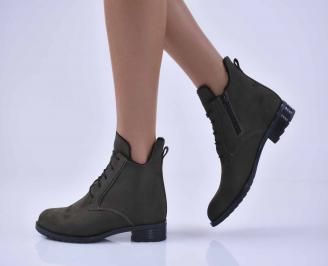 Дамски ежедневни боти  естествен набук зелени  EOBUVKIBG