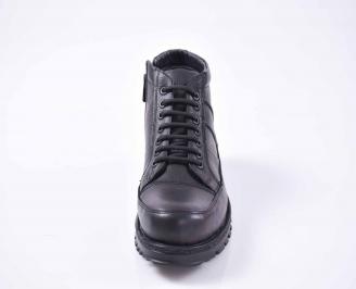 Мъжки боти естествена кожа черни EOBUVKIBG