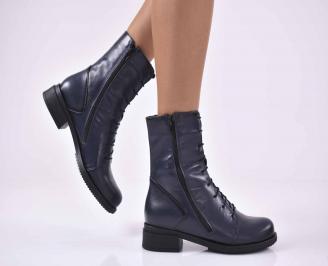 Дамски ежедневни  боти  естествена кожа сини EOBUVKIBG