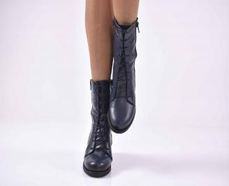 Дамски ежедневни  боти  естествена кожа сини EOBUVKIBG