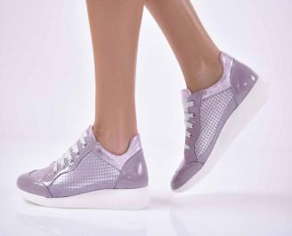 Дамски  сникърси естествена кожа лилави EOBUVKIBG