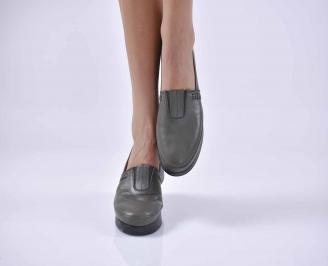 Дамски обувки равни естествена кожа зелени  EOBUVKIBG