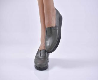 Дамски обувки равни естествена кожа зелени  EOBUVKIBG