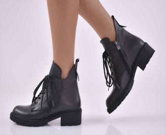 Дамски боти естествена кожа черни EOBUVKIBG
