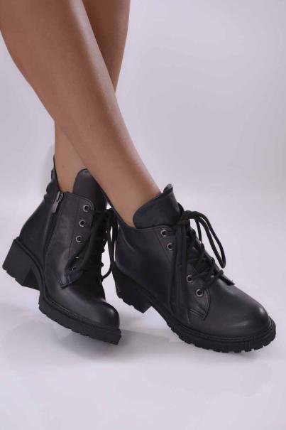 Дамски боти естествена кожа черни EOBUVKIBG