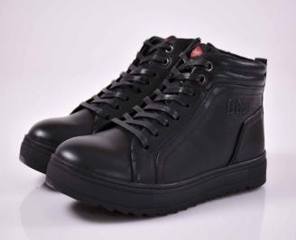 Мъжки LeeCooper  естествена кожа черни EOBUVKIBG