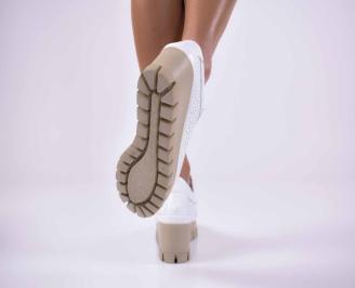 Дамски обувки естествена кожа   бели  EOBUVKIBG