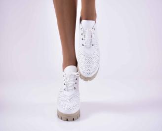 Дамски обувки естествена кожа   бели  EOBUVKIBG