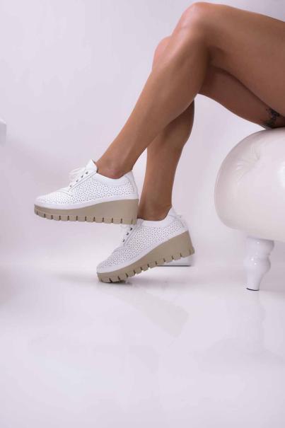Дамски обувки естествена кожа   бели  EOBUVKIBG