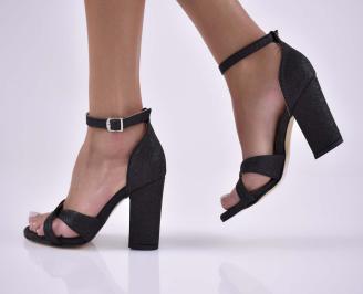 Дамски елегантни сандали черни EOBUVKIBG