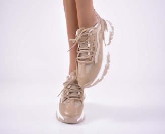 Дамски сникърси бежови EOBUVKIBG