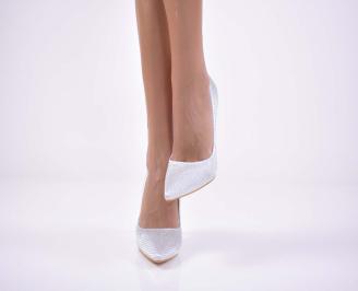 Дамски елегантни обувки сребристи EOBUVKIBG