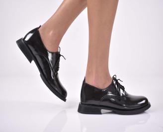 Дамски лоуфъри  естествена кожа черни EOBUVKIBG