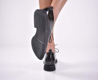 Дамски лоуфъри  естествена кожа черни EOBUVKIBG