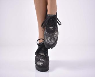 Дамски обувки  естествена кожа черни EOBUVKIBG