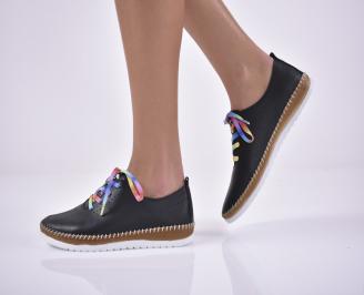 Дамски равни обувки естествена кожа сини EOBUVKIBG