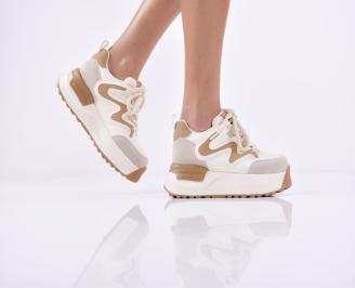 Дамски обувки естествена кожа бежови EOBUVKIBG