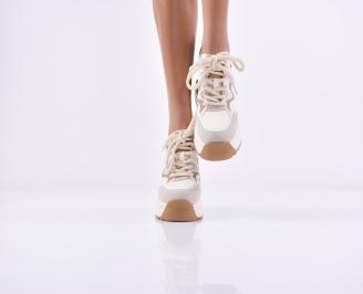 Дамски обувки естествена кожа бежови EOBUVKIBG