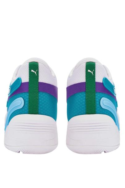 PUMA Trc Blaze Court Basketball Shoes White/Deep Aqua
