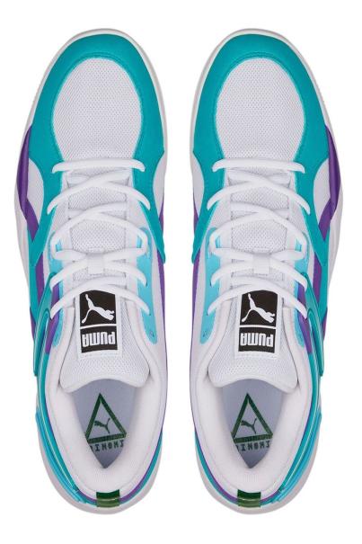 PUMA Trc Blaze Court Basketball Shoes White/Deep Aqua