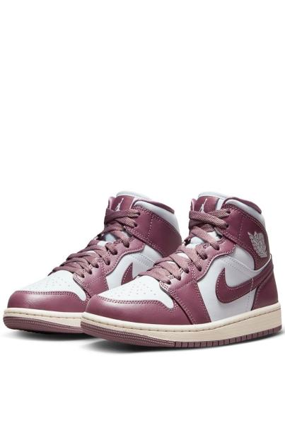 NIKE Air Jordan 1 Mid Shoes Mauve/White