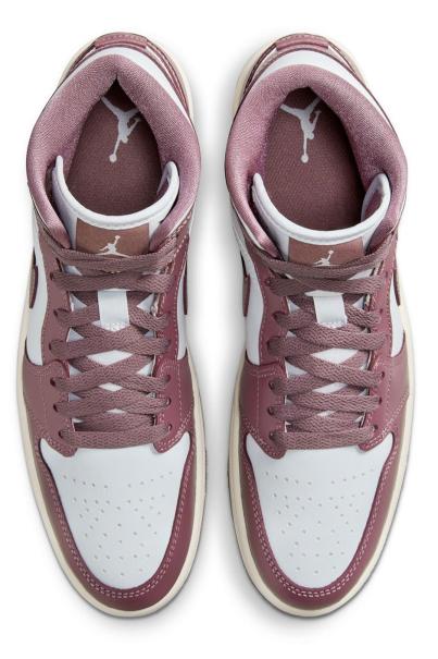 NIKE Air Jordan 1 Mid Shoes Mauve/White