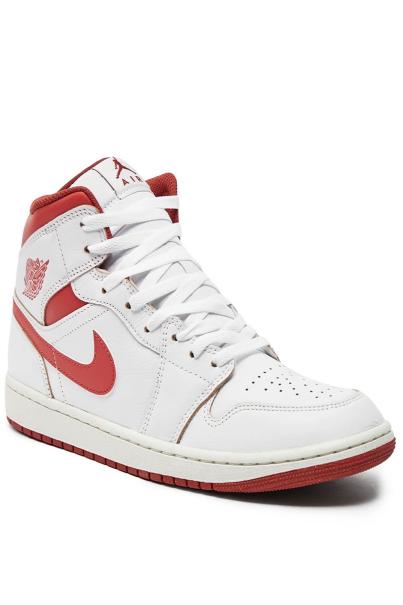 NIKE Air Jordan 1 Mid Se Shoes White/Red