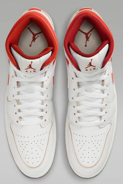NIKE Air Jordan 1 Mid Se Shoes White/Red