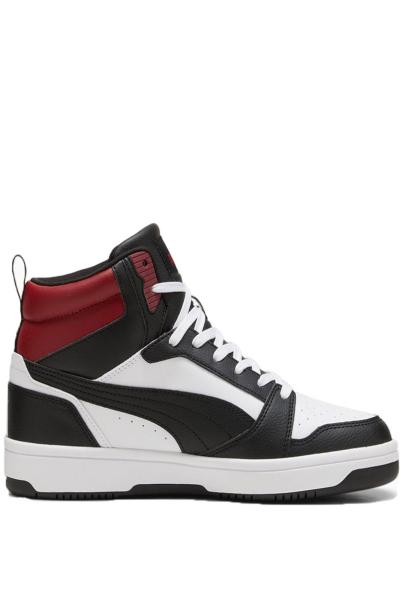 PUMA Rebound V6 Mid Shoes White/Black/Red