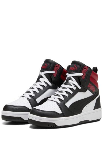 PUMA Rebound V6 Mid Shoes White/Black/Red