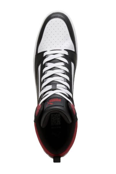 PUMA Rebound V6 Mid Shoes White/Black/Red