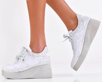 Дамски обувки естествена кожа бели EOBUVKIBG