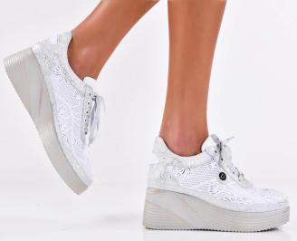 Дамски обувки естествена кожа бели EOBUVKIBG