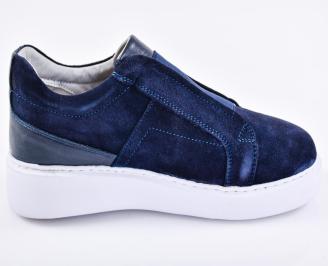 Мъжки кецове естествена кожа сини EOBUVKIBG