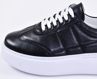 Мъжки кецове естествена кожа черни EOBUVKIBG