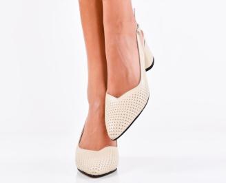 Дамски сандали естествена кожа бежови EOBUVKIBG