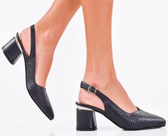 Дамски сандали естествена кожа черни EOBUVKIBG