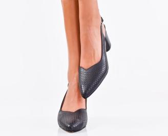 Дамски сандали естествена кожа черни EOBUVKIBG