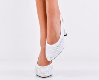 Дамски сандали естествена кожа бели EOBUVKIBG