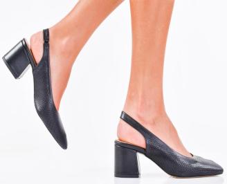 Дамски сандали естествена кожа черни EOBUVKIBG