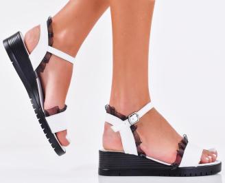 Дамски сандали  естествена кожа бели EOBUVKIBG