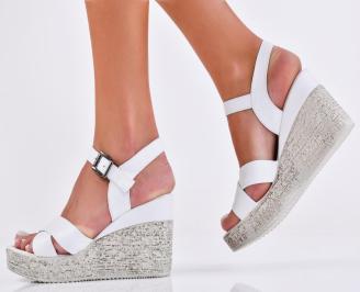 Дамски сандали  естествена кожа бели EOBUVKIBG