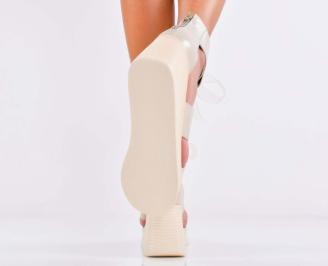 Дамски сандали естествена кожа бежови  EOBUVKIBG