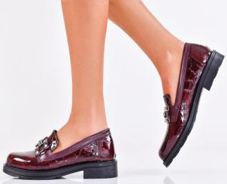 Дамски обувки естествен лак бордо EOBUVKIBG