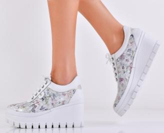 Дамски обувки естествена кожа бели EOBUVKIBG